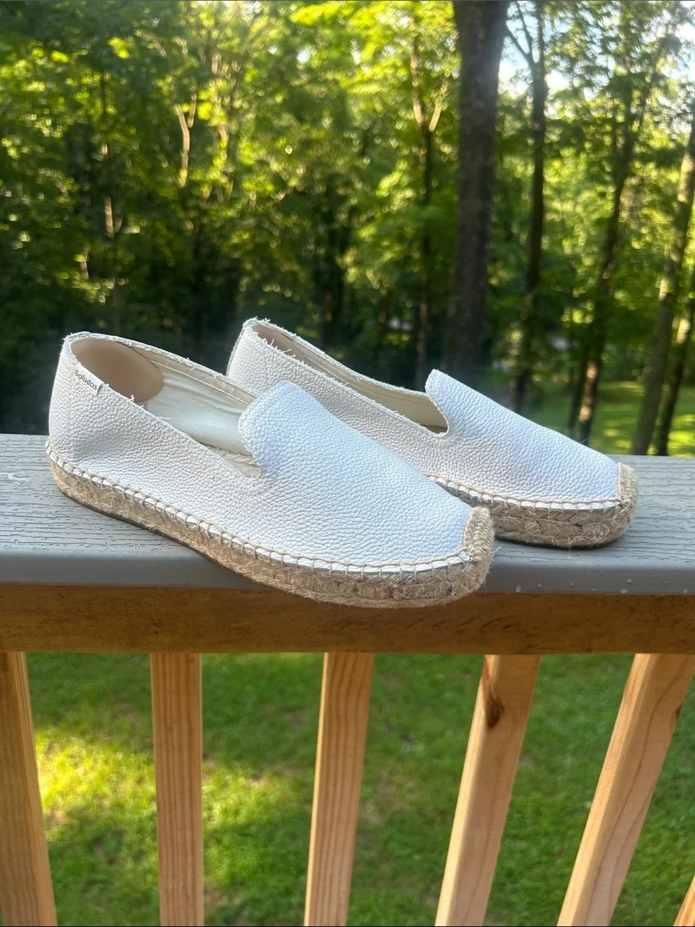 Soludos Snake-Embossed Leather Espadrilles size 7